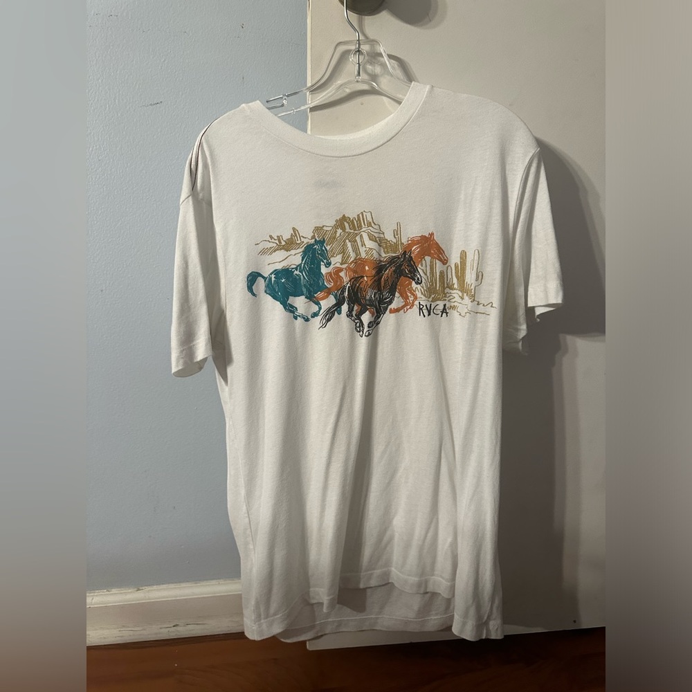 RVCA White tshirt with horses